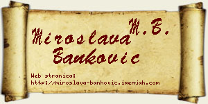 Miroslava Banković vizit kartica
